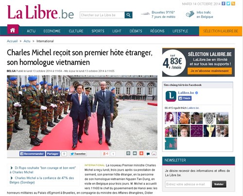 Pers internasional memuat berita secara menonjol tentang kunjungan PM Vietnam, Nguyen Tan Dung di Eropa - ảnh 1